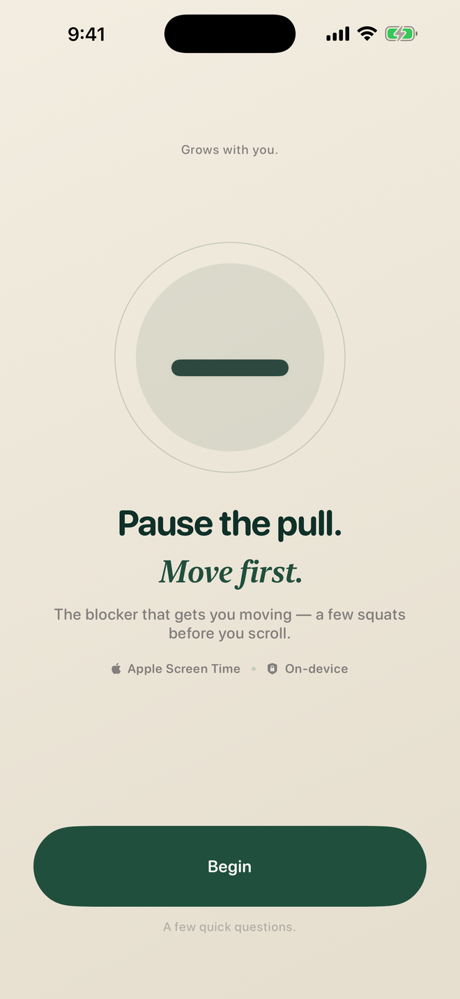 Haven's first screen: Pause the pull. Move first.